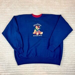 Grandmas Are Beary Special Teddy Bear Crewneck Sweatshirt Womens XL‎ Blue